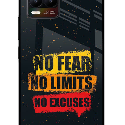 No Fear No Limits No Excuse Realme 8/8 Pro (not 5G) Glass Case Back Cover by Casekaro