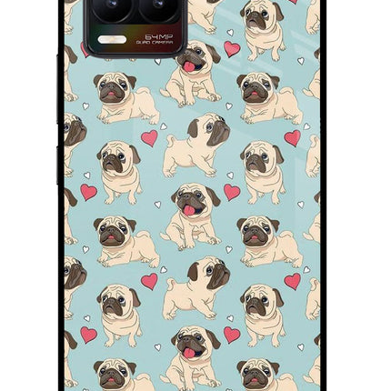 Pug Dog Realme 8/8 Pro (not 5G) Glass Case Back Cover by Casekaro