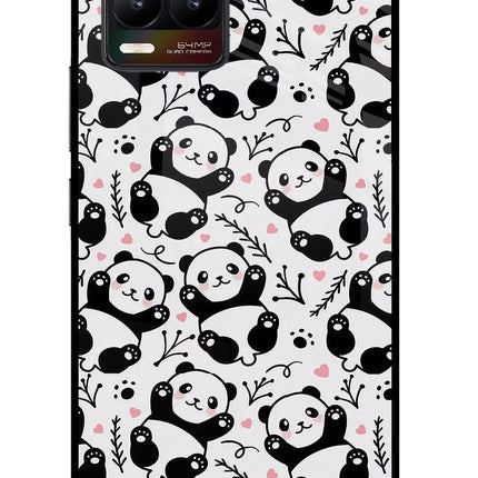Cute Panda Realme 8/8 Pro (not 5G) Glass Case Back Cover by Casekaro