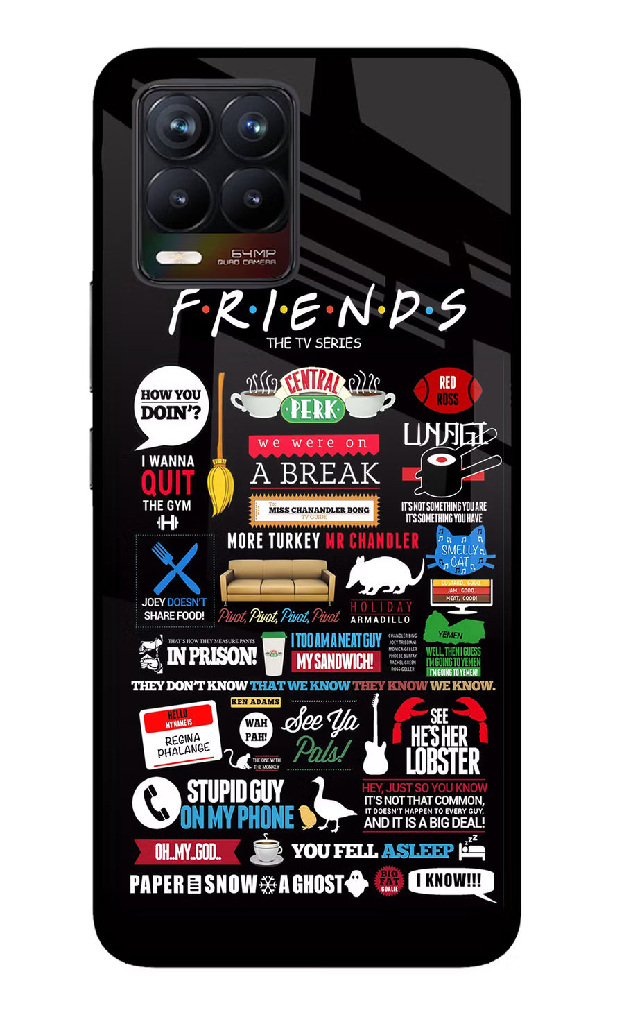 FRIENDS Realme 8/8 Pro (not 5G) Back Cover, Glass case