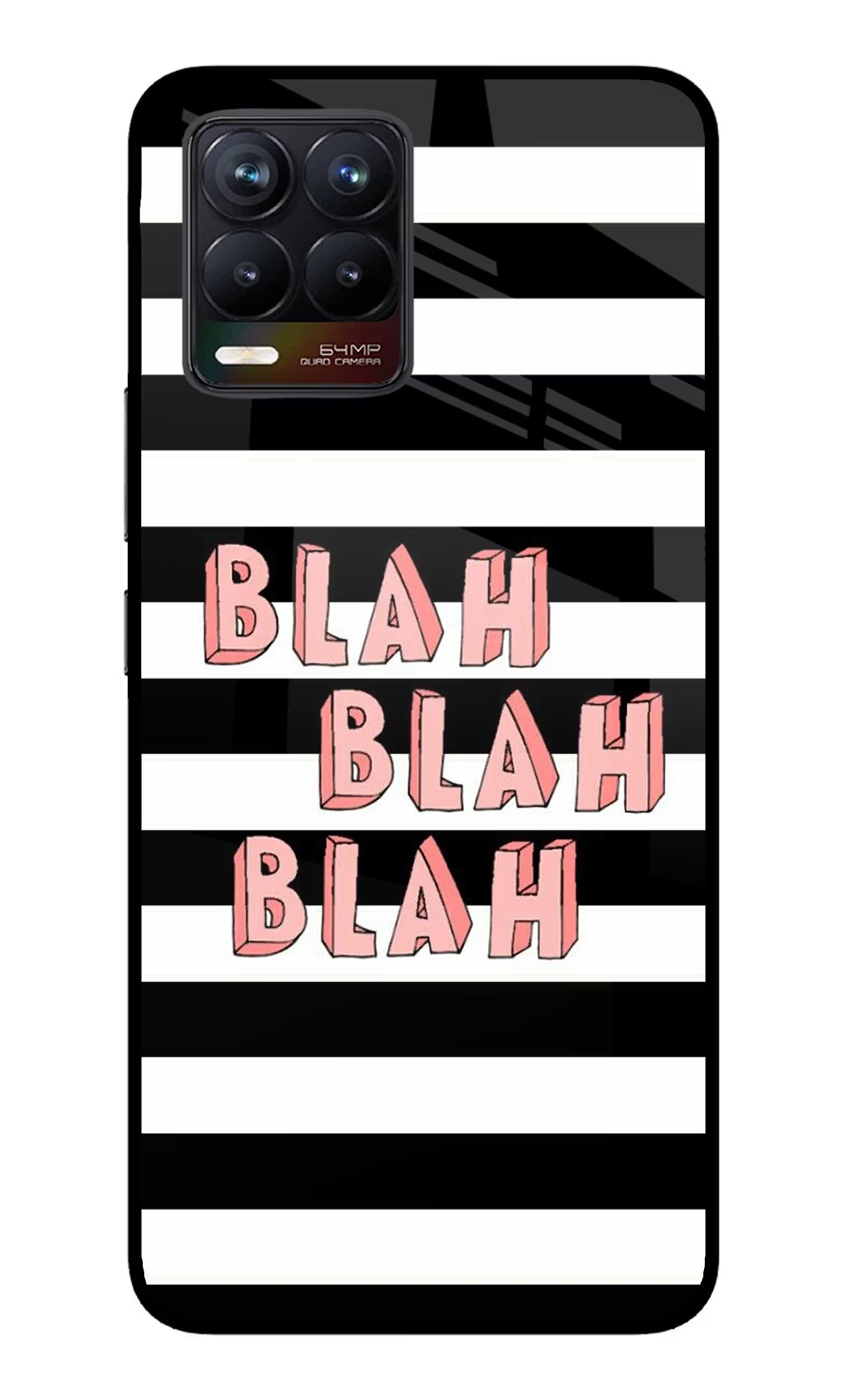 Blah Blah Blah Realme 8/8 Pro (not 5G) Glass Case Back Cover by Casekaro