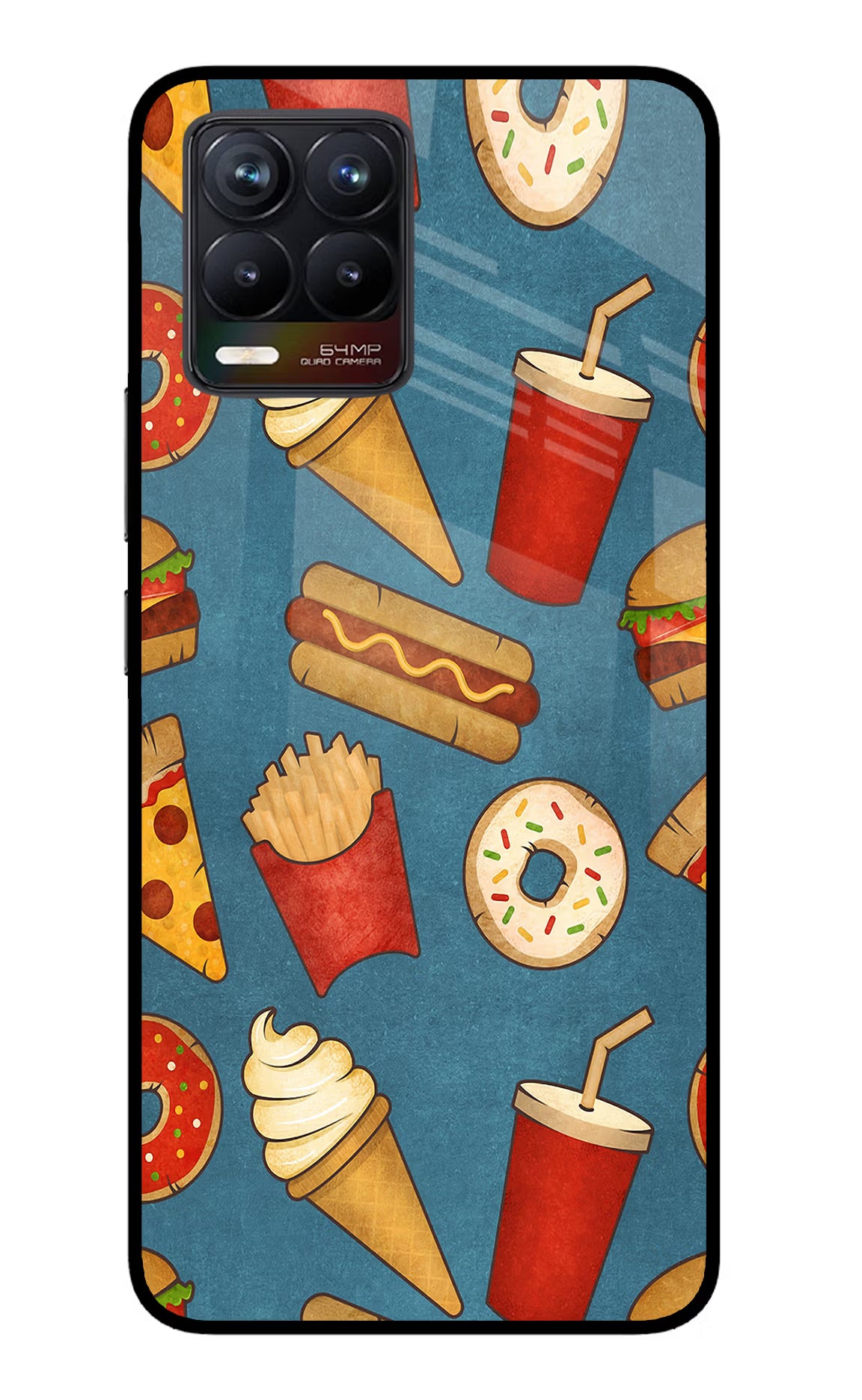 Foodie Realme 8/8 Pro (not 5G) Glass Case Back Cover by Casekaro
