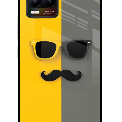 Sunglasses with Mustache Realme 8/8 Pro (not 5G) Glass Case