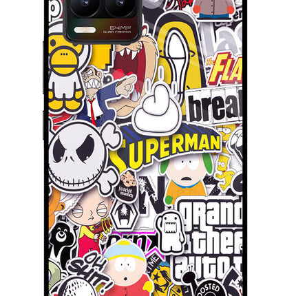 Sticker Bomb Realme 8/8 Pro (not 5G) Glass Case