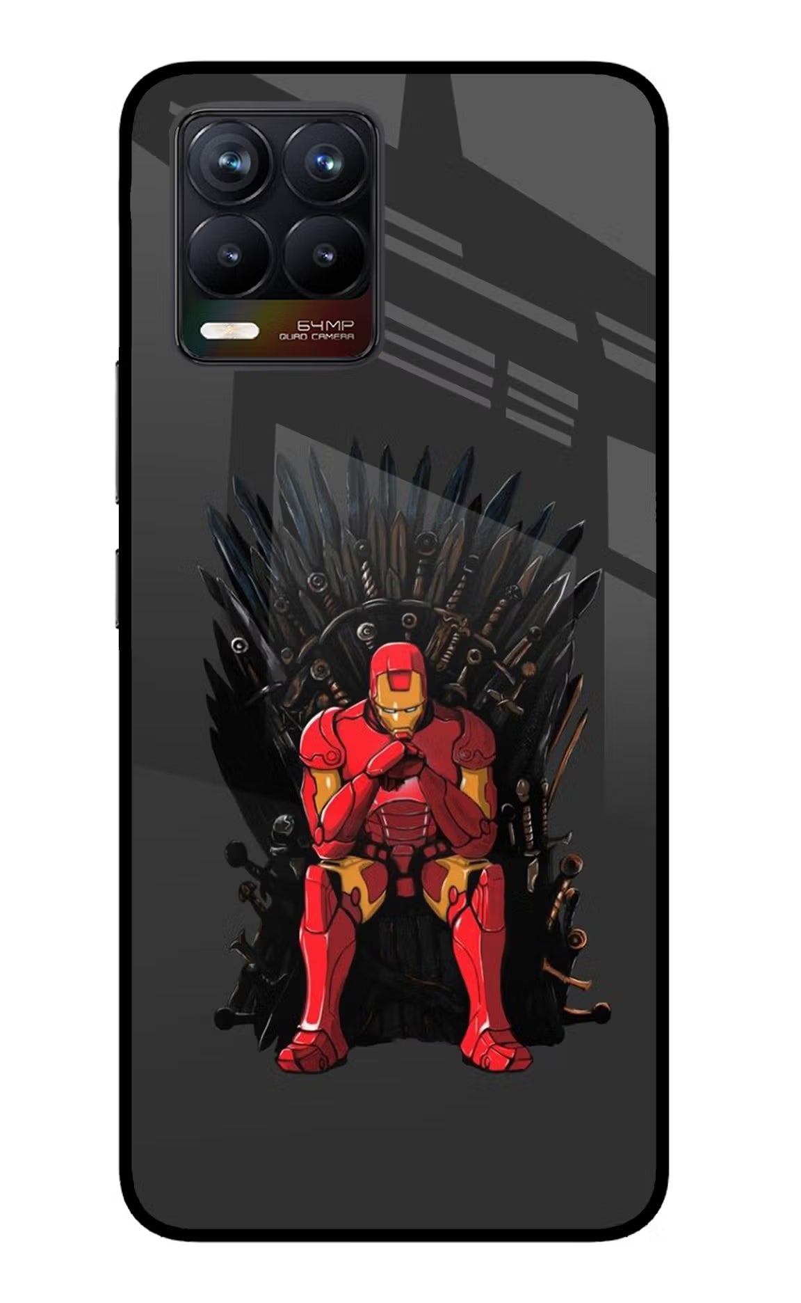Ironman Throne Realme 8/8 Pro (not 5G) Glass Case Back Cover by Casekaro