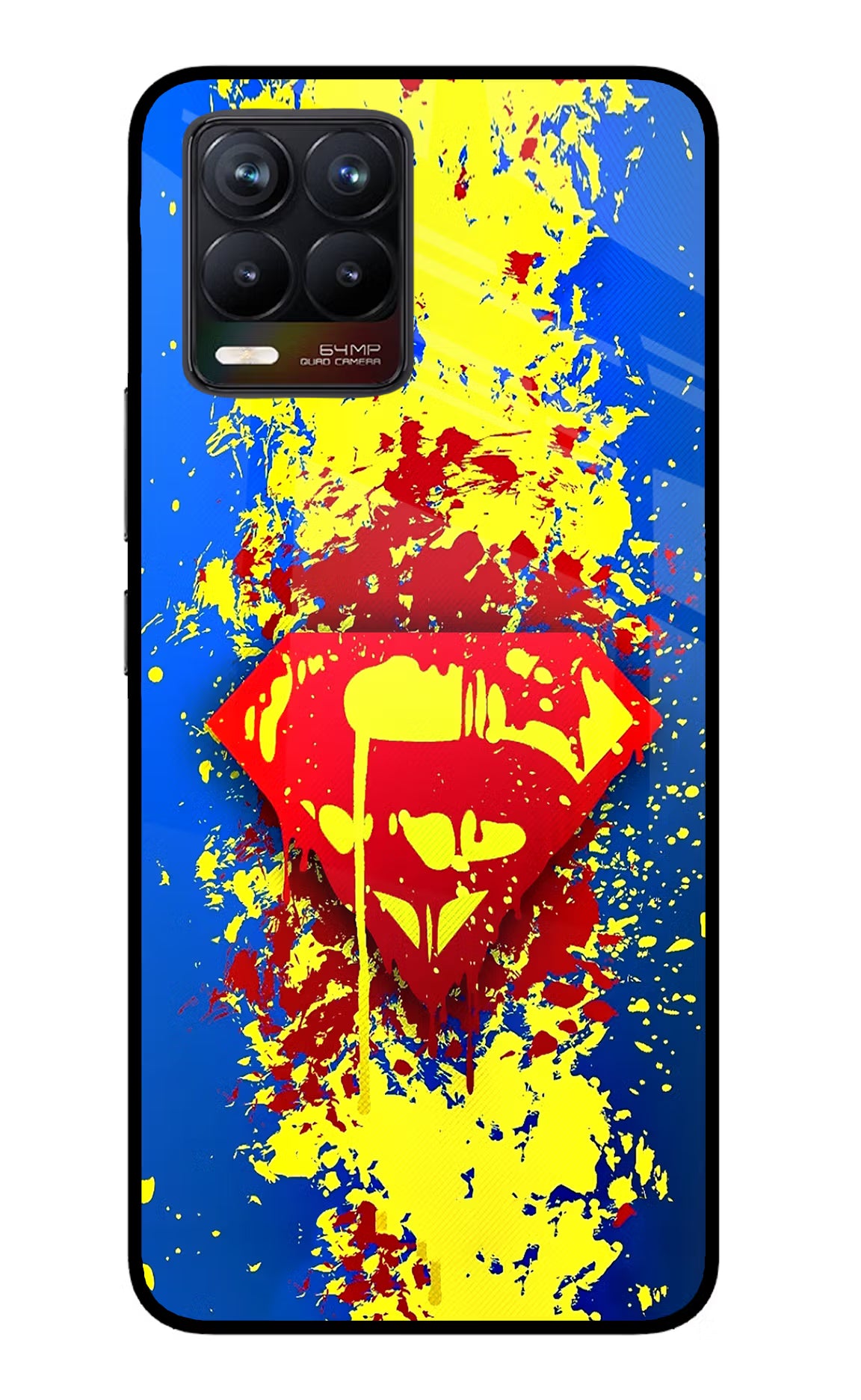 Superman logo Realme 8/8 Pro (not 5G) Glass Case Back Cover by Casekaro