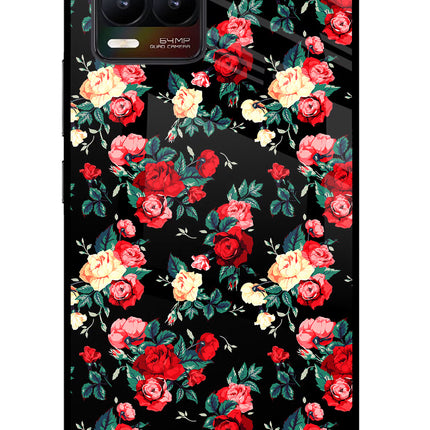 Rose Pattern Realme 8/8 Pro (not 5G) Glass Case