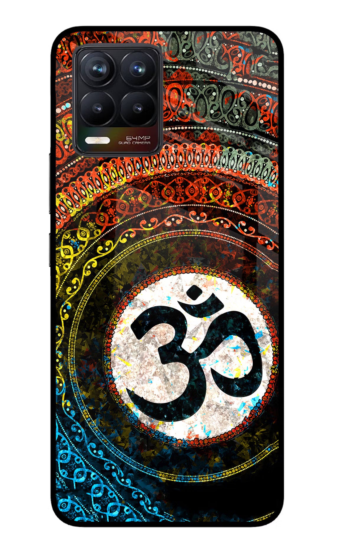 Om Cultural Realme 8/8 Pro (not 5G) Glass Case Back Cover by Casekaro