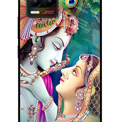 Lord Radha Krishna Realme 8/8 Pro (not 5G) Glass Case Back Cover by Casekaro