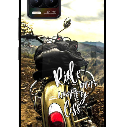 Ride More Worry Less Realme 8/8 Pro (not 5G) Glass Case Back Cover by Casekaro