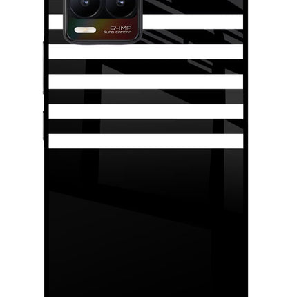 Black and White Print Realme 8/8 Pro (not 5G) Glass Case Back Cover by Casekaro