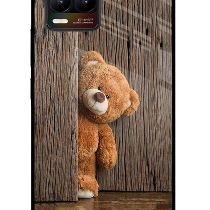 Teddy Wooden Realme 8/8 Pro (not 5G) Glass Case Back Cover by Casekaro