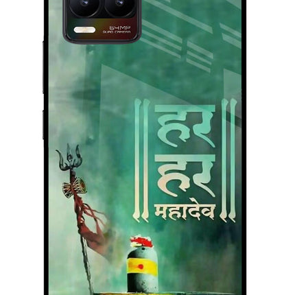 Har Har Mahadev Shivling Realme 8/8 Pro (not 5G) Glass Case Back Cover by Casekaro