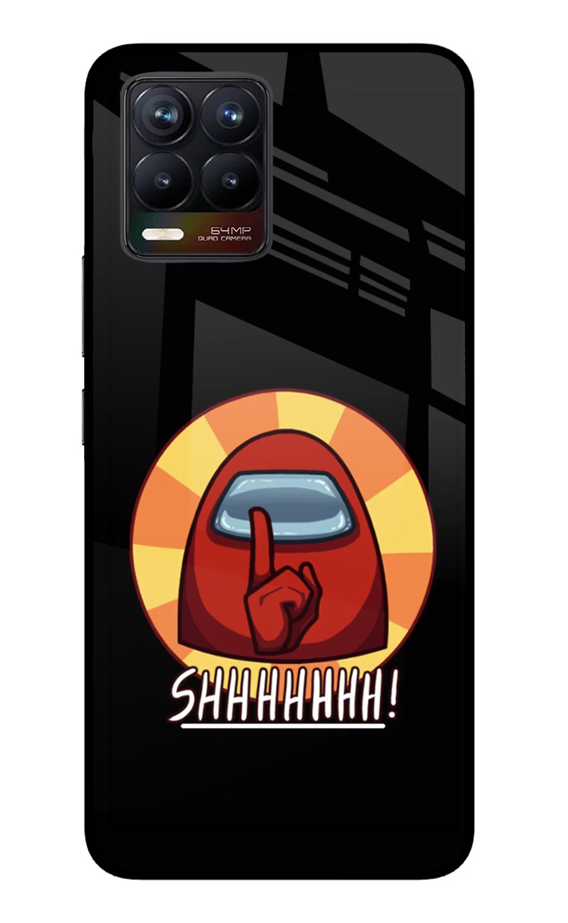 Among Us Shhh! Realme 8/8 Pro (not 5G) Glass Case Back Cover by Casekaro