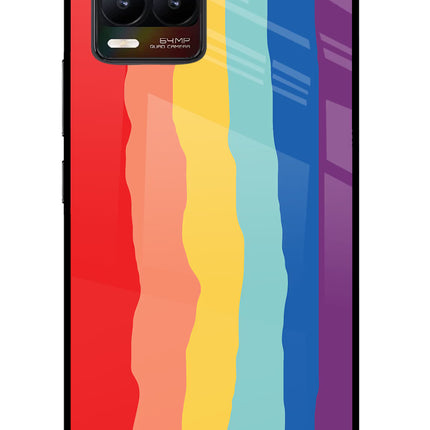 Rainbow Realme 8/8 Pro (not 5G) Glass Case Back Cover by Casekaro