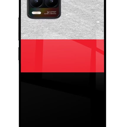 Tri Color Pattern Realme 8/8 Pro (not 5G) Glass Case Back Cover by Casekaro