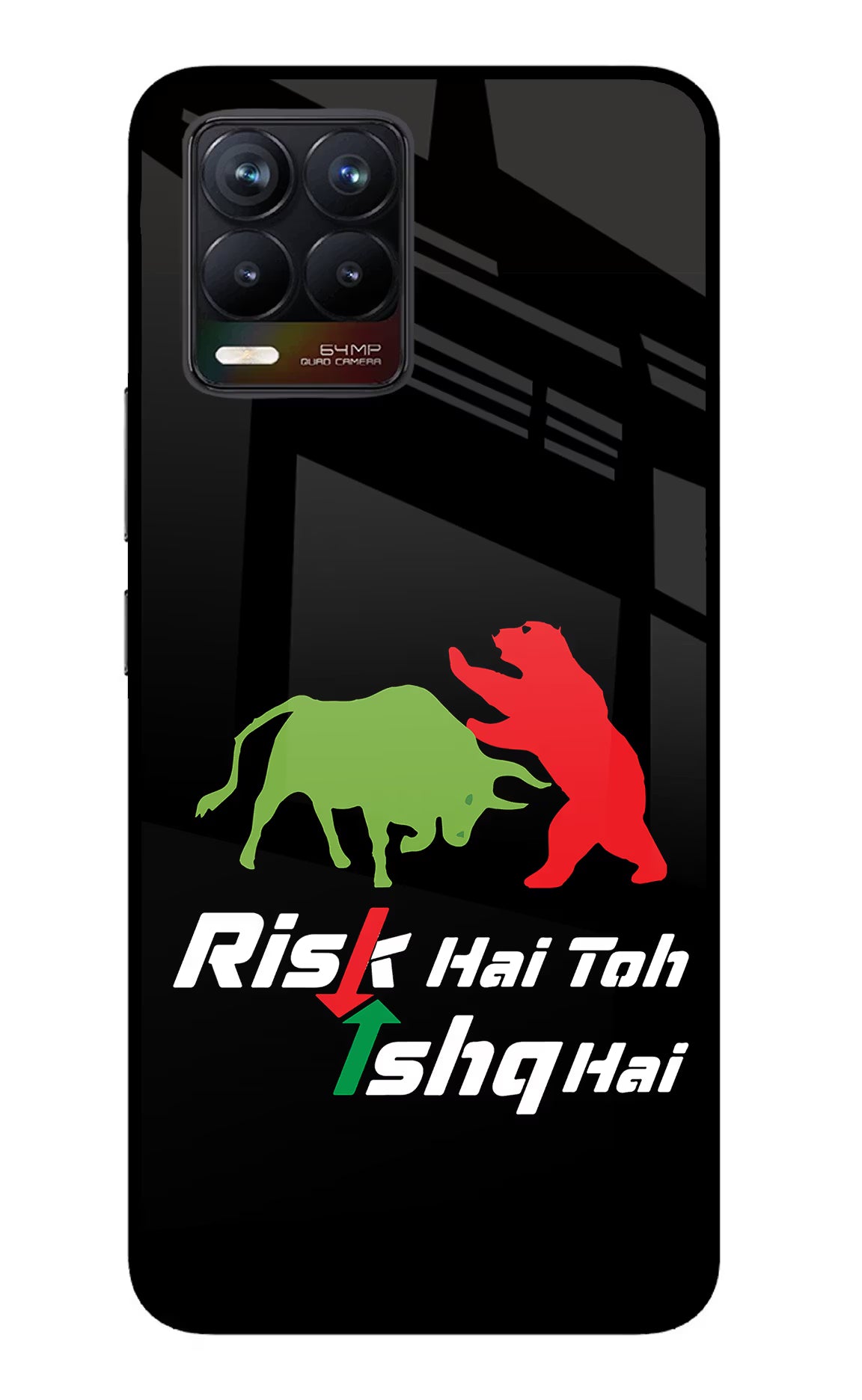 Risk Hai Toh Ishq Hai Realme 8/8 Pro (not 5G) Glass Case Back Cover by Casekaro