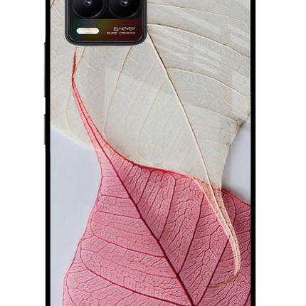 White Pink Leaf Realme 8/8 Pro (not 5G) Glass Case Back Cover by Casekaro