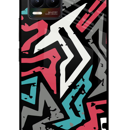 Geometric Graffiti Realme 8/8 Pro (not 5G) Glass Case Back Cover by Casekaro
