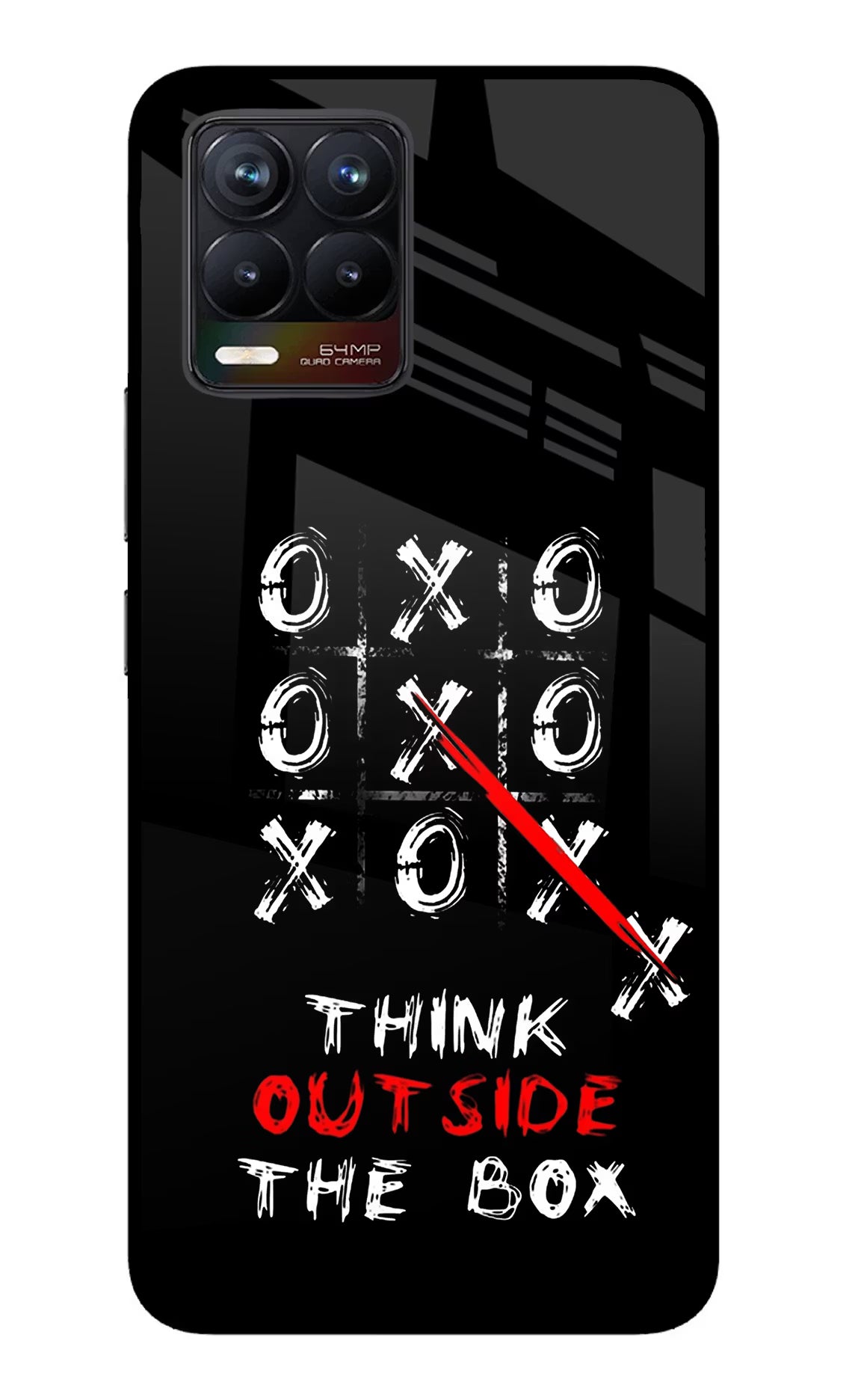 Think out of the BOX Realme 8/8 Pro (not 5G) Glass Case Back Cover by Casekaro