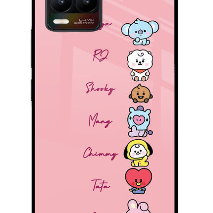 BTS names Realme 8/8 Pro (not 5G) Glass Case Back Cover by Casekaro