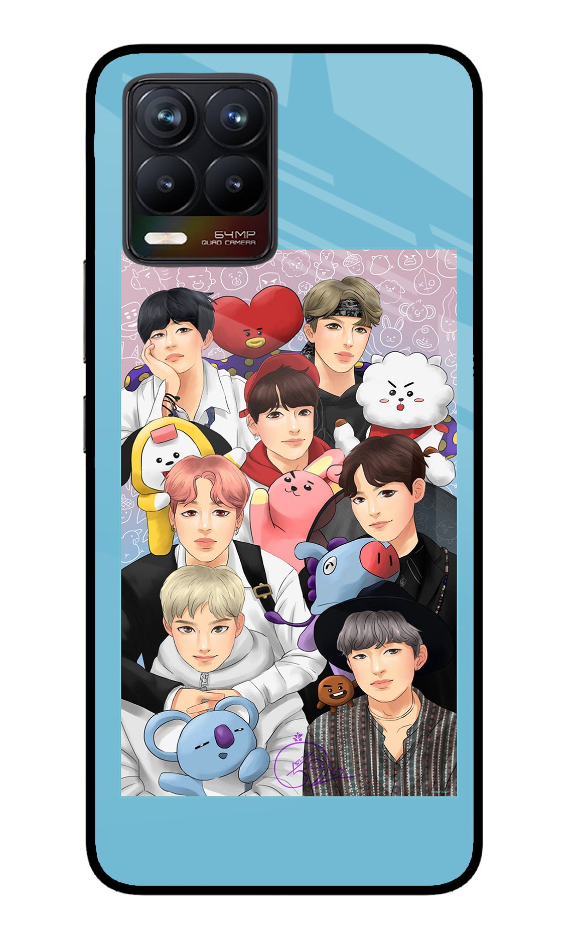 BTS with animals Realme 8/8 Pro (not 5G) Glass Case