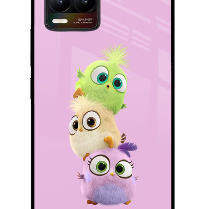 Cute Little Birds Realme 8/8 Pro (not 5G) Glass Case Back Cover by Casekaro