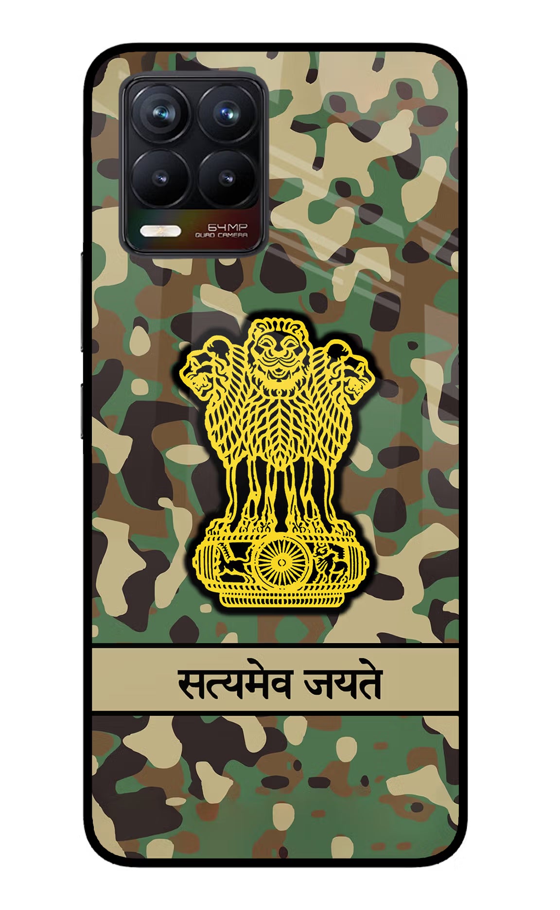 Satyamev Jayate Army Realme 8/8 Pro (not 5G) Glass Case Back Cover by Casekaro