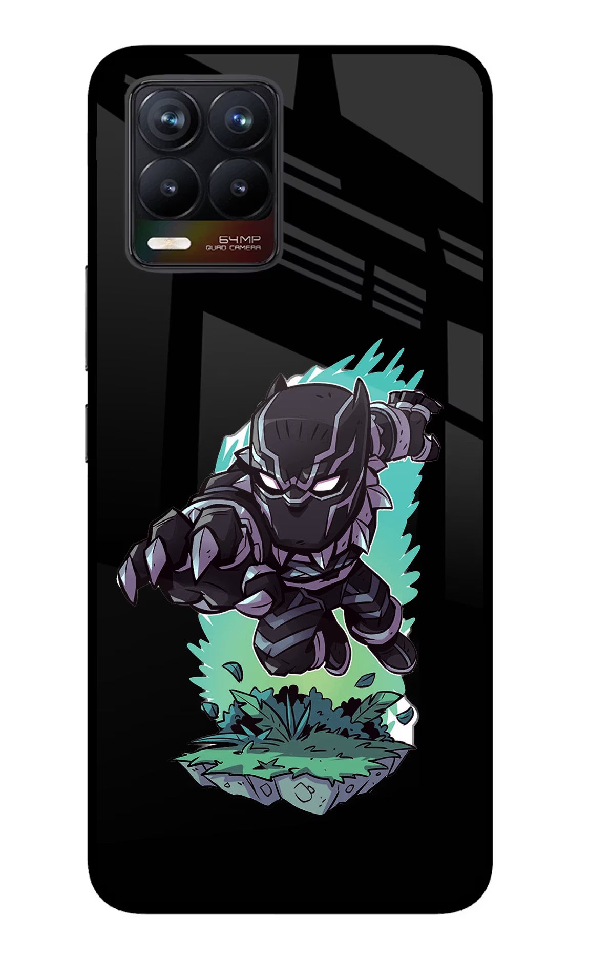 Black Panther Realme 8/8 Pro (not 5G) Glass Case Back Cover by Casekaro