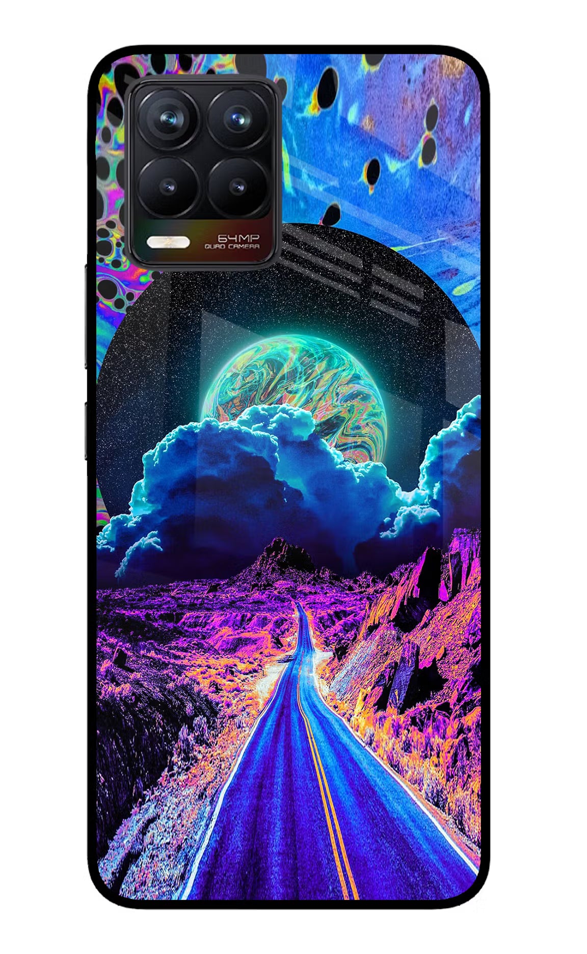 Psychedelic Painting Realme 8/8 Pro (not 5G) Glass Case Back Cover by Casekaro