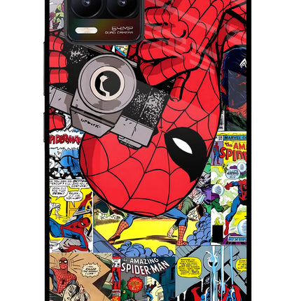 Spider Man Realme 8/8 Pro (not 5G) Glass Case Back Cover by Casekaro