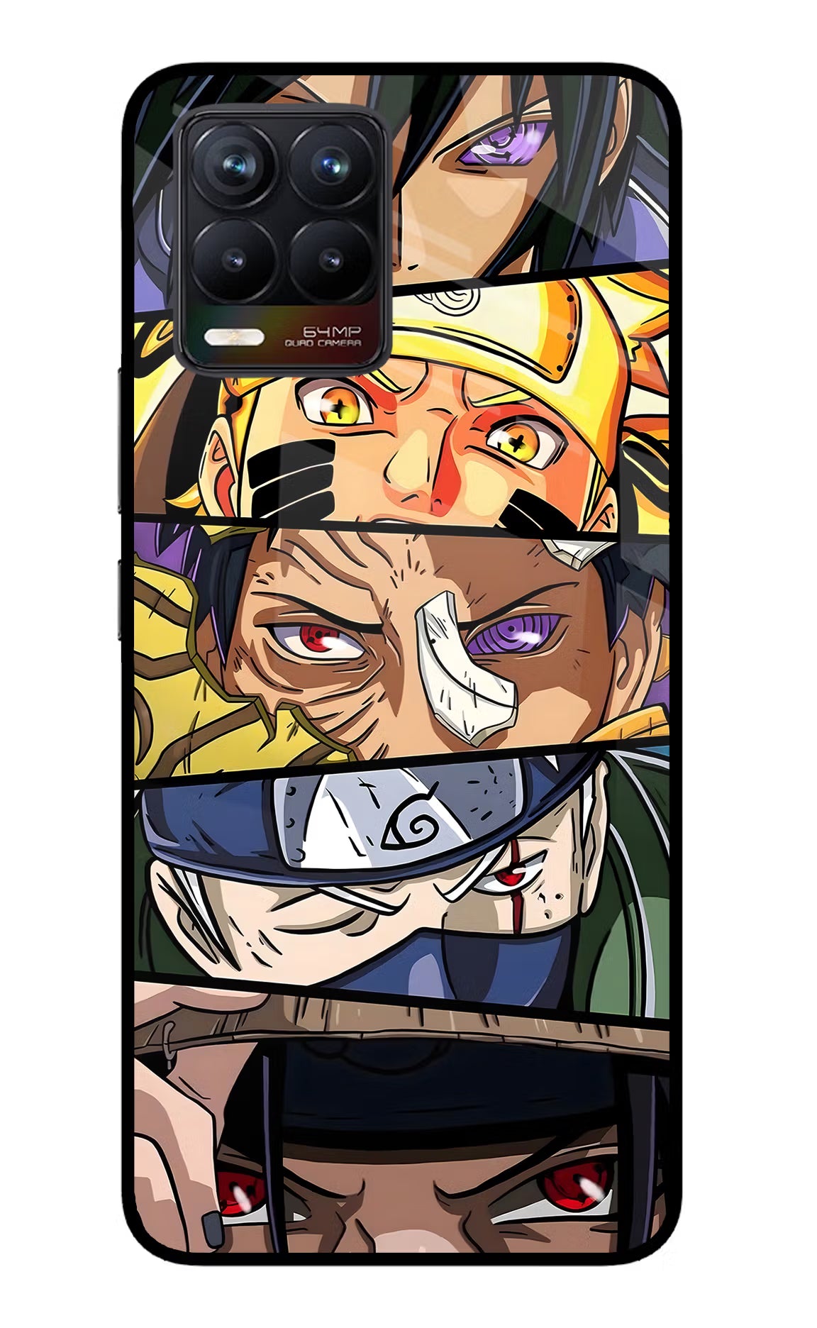 Naruto Character Realme 8/8 Pro (not 5G) Glass Case Back Cover by Casekaro