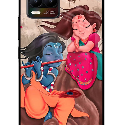 Radhe Krishna Realme 8/8 Pro (not 5G) Glass Case Back Cover by Casekaro