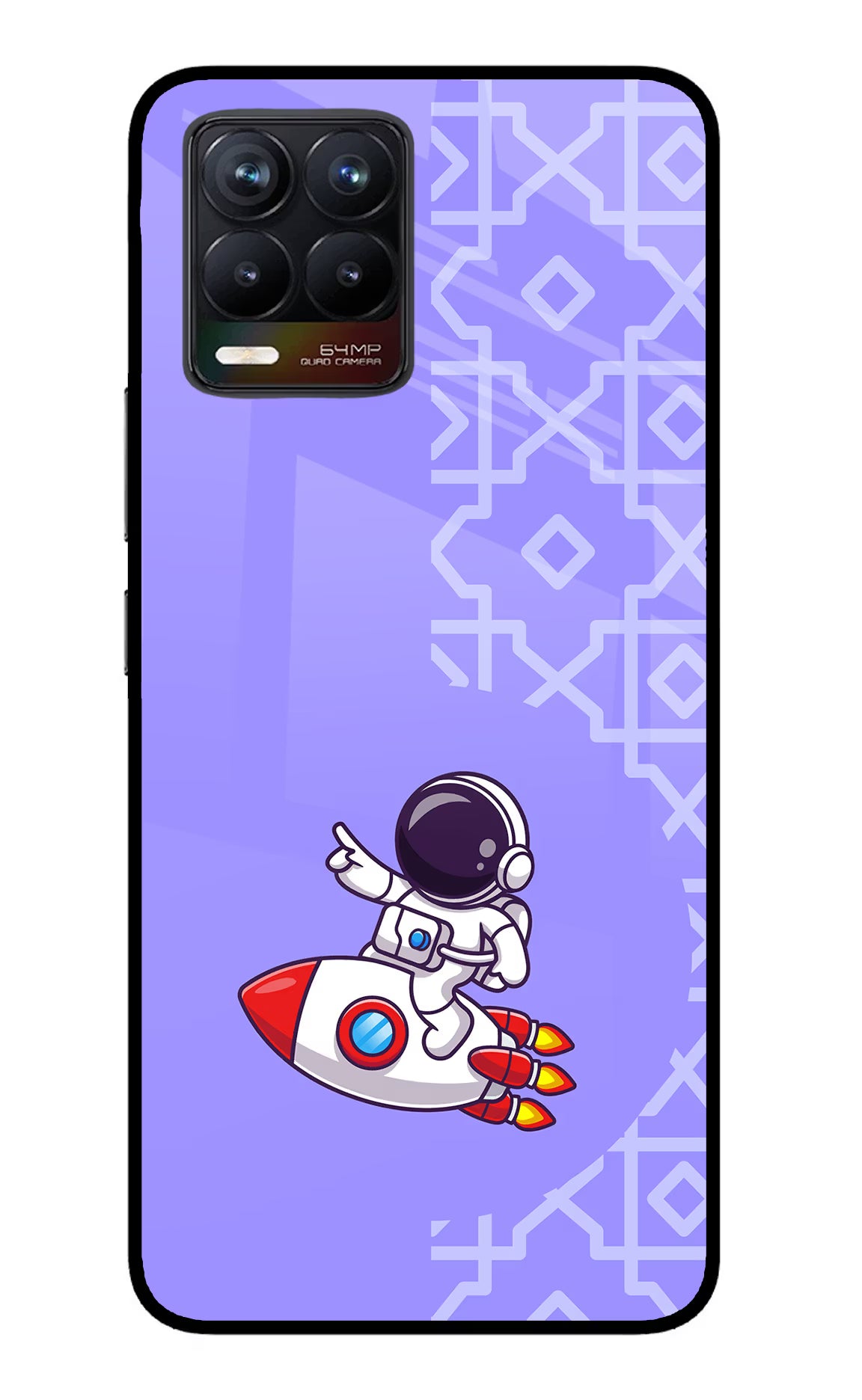 Cute Astronaut Realme 8/8 Pro (not 5G) Glass Case Back Cover by Casekaro