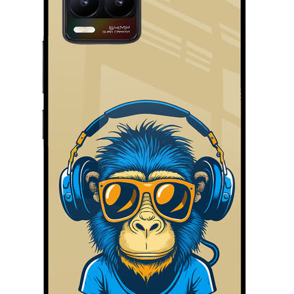 Monkey Headphone Realme 8/8 Pro (not 5G) Glass Case Back Cover by Casekaro