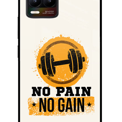 No Pain No Gain Realme 8/8 Pro (not 5G) Glass Case Back Cover by Casekaro