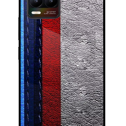 BMW Stripes Realme 8/8 Pro (not 5G) Glass Case Back Cover by Casekaro