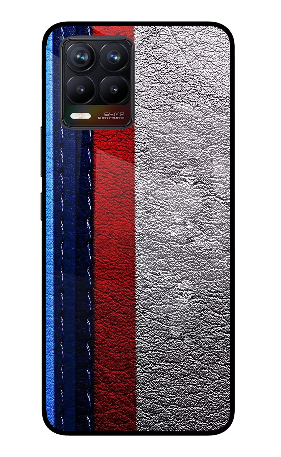 BMW Stripes Realme 8/8 Pro (not 5G) Glass Case Back Cover by Casekaro