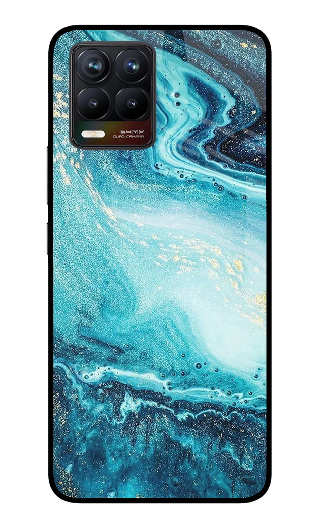 Blue Glitter Marble Realme 8/8 Pro (not 5G) Glass Case