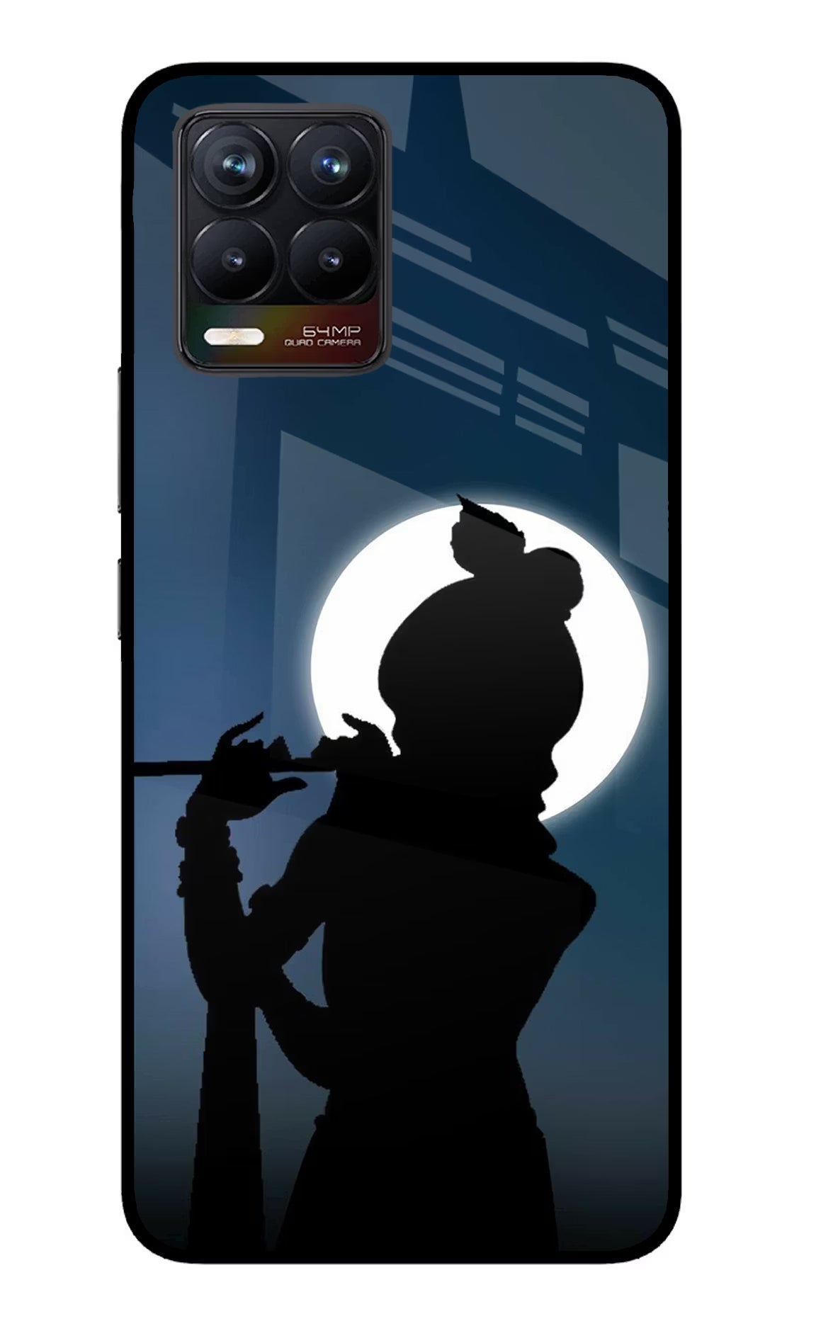 Shri Krishna Silhouette Realme 8/8 Pro (not 5G) Glass Case Back Cover by Casekaro