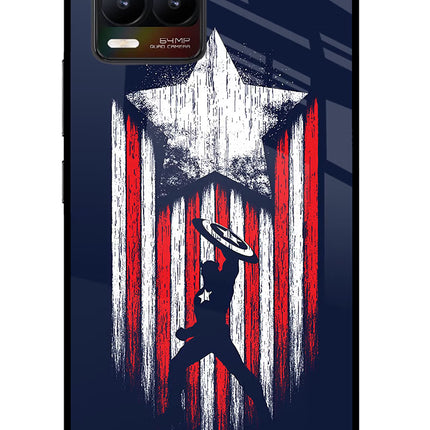 Captain America Marvel Art Realme 8/8 Pro (not 5G) Glass Case Back Cover by Casekaro