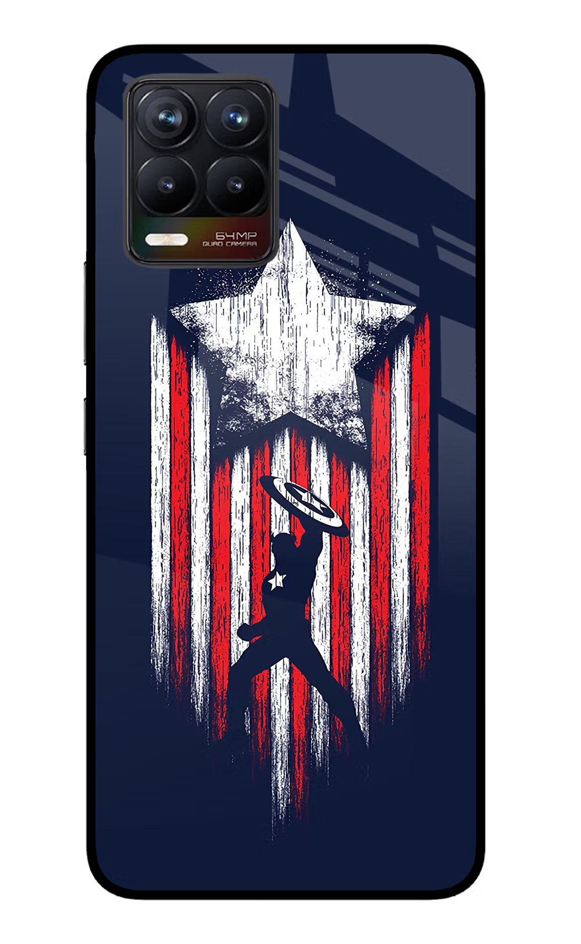 Captain America Marvel Art Realme 8/8 Pro (not 5G) Glass Case Back Cover by Casekaro