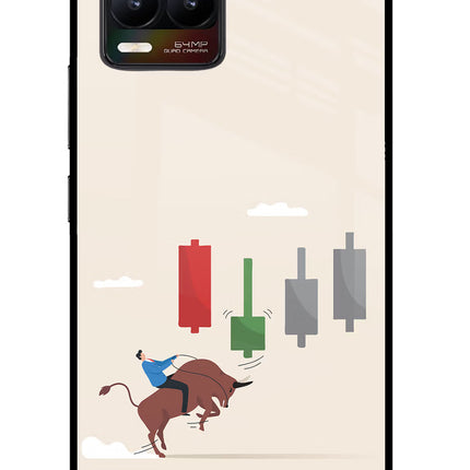 Bull Trading Momentum Realme 8/8 Pro (not 5G) Glass Case Back Cover by Casekaro