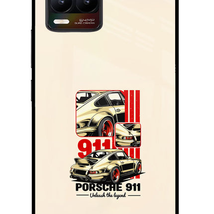 Classic Porsche 911 Realme 8/8 Pro (not 5G) Glass Case Back Cover by Casekaro
