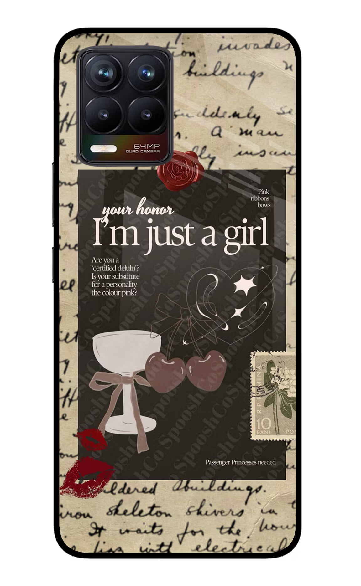 I am just a girl Realme 8/8 Pro (not 5G) Glass Case Back Cover by Casekaro