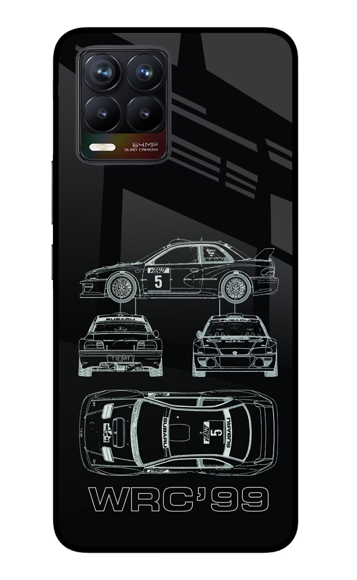 WRC'99 Realme 8/8 Pro (not 5G) Glass Case Back Cover by Casekaro