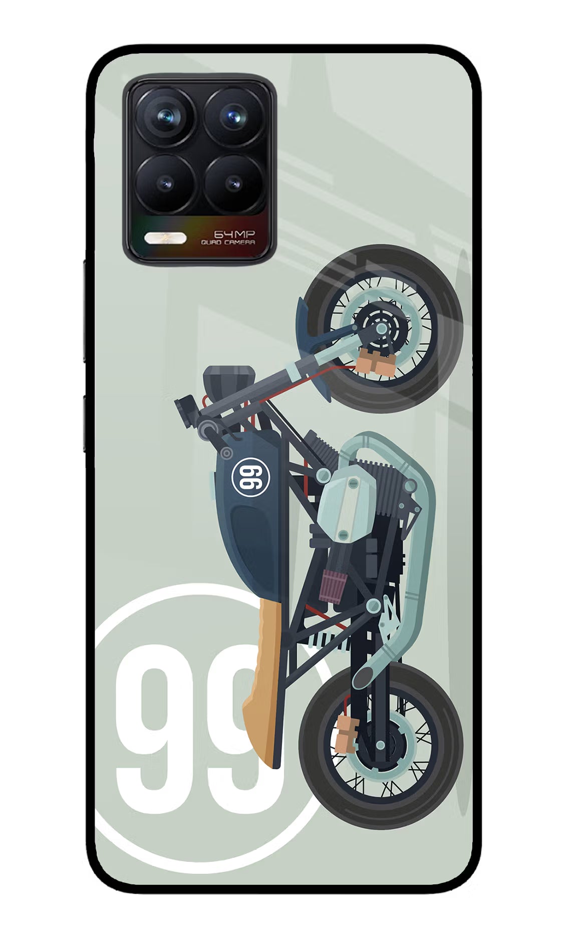 Classic Cafe Racer 99 Realme 8/8 Pro (not 5G) Glass Case Back Cover by Casekaro