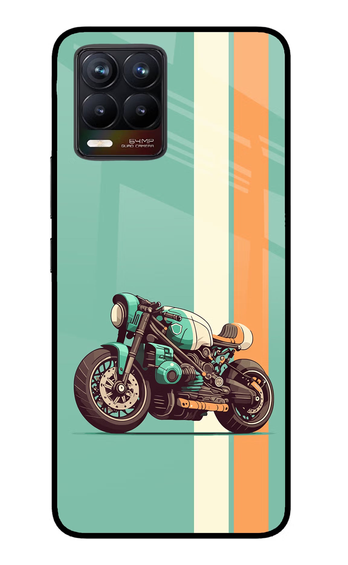 Striped Moto Drift Realme 8/8 Pro (not 5G) Glass Case