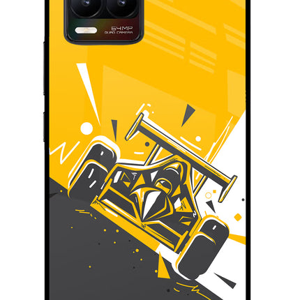 Track King Realme 8/8 Pro (not 5G) Glass Case Back Cover by Casekaro