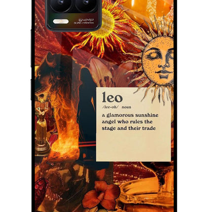 Leo Zodiac Realme 8/8 Pro (not 5G) Glass Case Back Cover by Casekaro